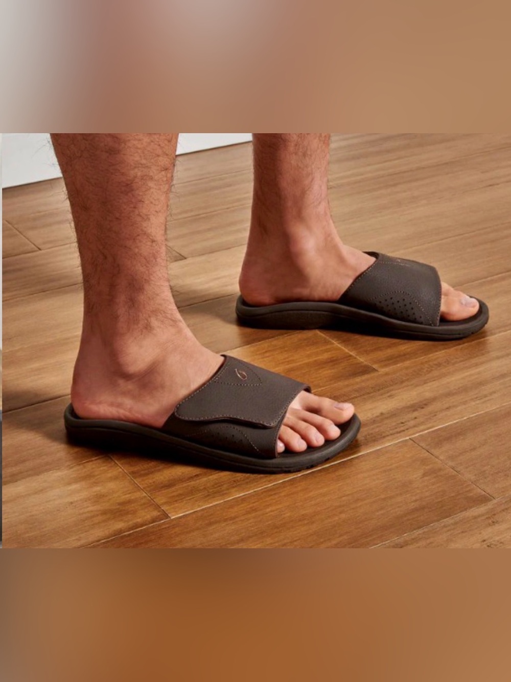 OluKai Men’s Size 11 Nalu Slides Brown Color Sandals Slip On Shoes